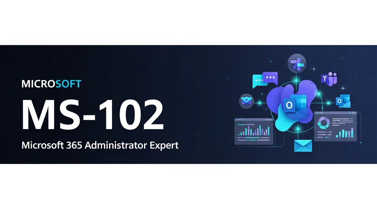 Microsoft 365 Administrator (MS-102) exam prep app with practice questions and study materials